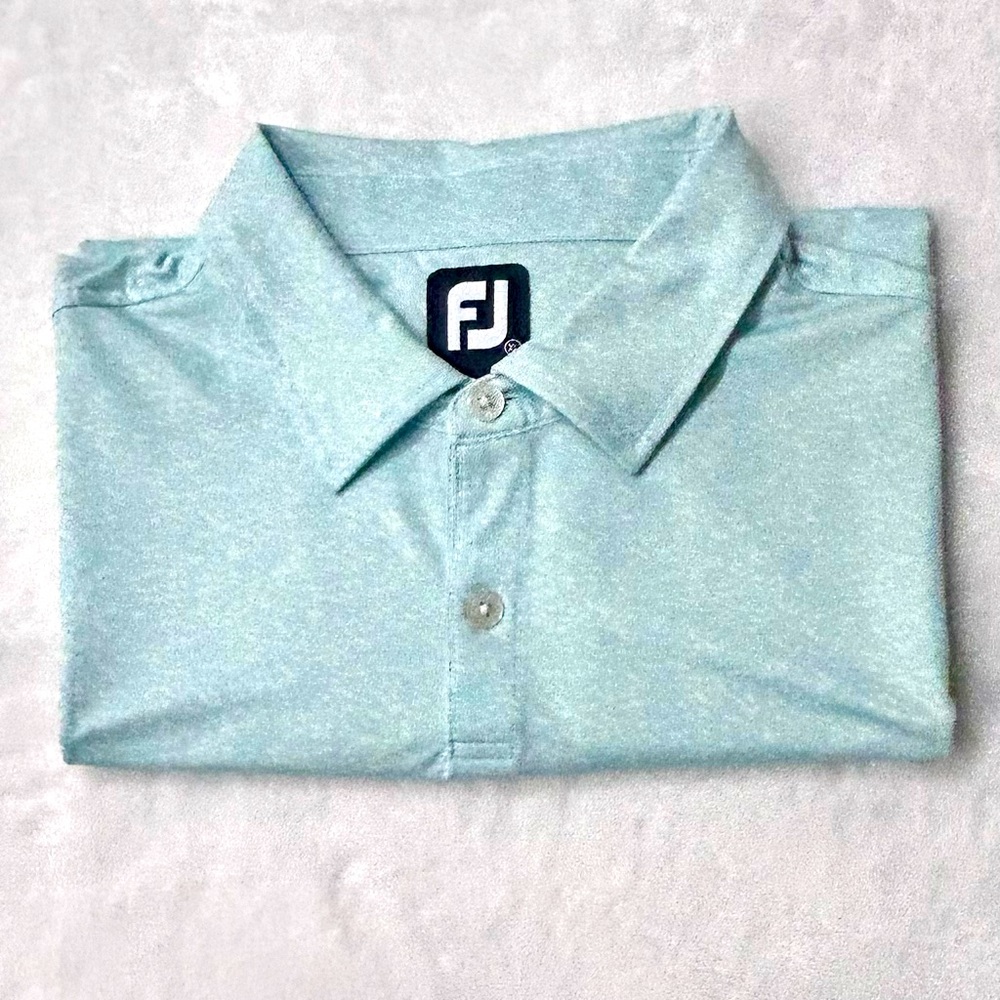 FootJoy Mens Short Sleeve Performance Golf Shirt size XL mint and white